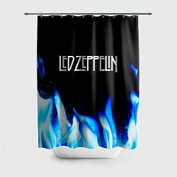 Шторка для душа Led Zeppelin blue fire, цвет: 3D-принт