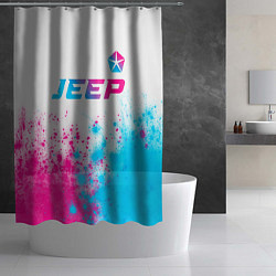 Шторка для душа Jeep neon gradient style: символ сверху, цвет: 3D-принт — фото 2