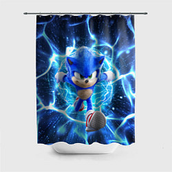 Шторка для душа Sonic electric waves, цвет: 3D-принт