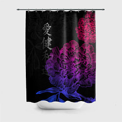 Шторка для ванной Neon flowers - japanese art