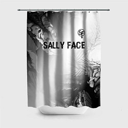 Шторка для душа Sally Face glitch на светлом фоне: символ сверху, цвет: 3D-принт