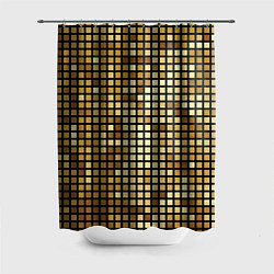 Шторка для душа Золотая мозаика, поверхность диско шара, цвет: 3D-принт