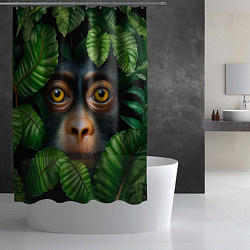 Шторка для душа Черная обезьянка, цвет: 3D-принт — фото 2
