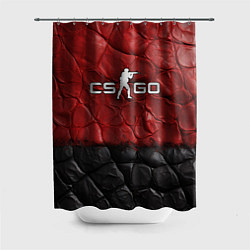 Шторка для душа CS GO red black texture, цвет: 3D-принт
