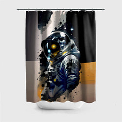 Шторка для душа Космонавт в скафандре - набросок, цвет: 3D-принт