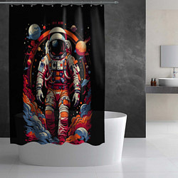 Шторка для душа Астронавт и скопление планет, цвет: 3D-принт — фото 2