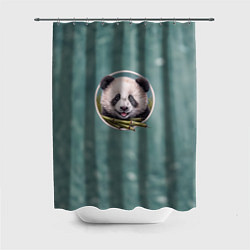 Шторка для душа Милая мордочка панды с бамбуком, цвет: 3D-принт