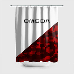 Шторка для душа Omoda red white, цвет: 3D-принт