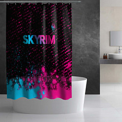 Шторка для душа Skyrim - neon gradient: символ сверху, цвет: 3D-принт — фото 2
