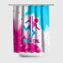 Шторка для душа Portal neon gradient style, цвет: 3D-принт