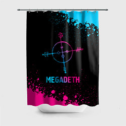 Шторка для душа Megadeth - neon gradient, цвет: 3D-принт