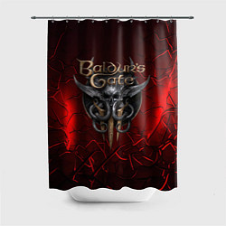 Шторка для душа Baldurs Gate 3 logo red, цвет: 3D-принт