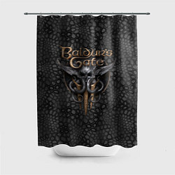 Шторка для ванной Baldurs Gate 3 logo dark black