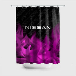 Шторка для душа Nissan pro racing: символ сверху, цвет: 3D-принт