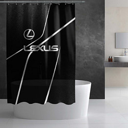 Шторка для душа Lexus - white line, цвет: 3D-принт — фото 2