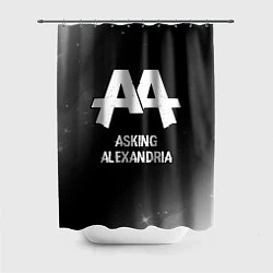 Шторка для душа Asking Alexandria glitch на темном фоне, цвет: 3D-принт