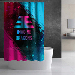 Шторка для душа Imagine Dragons - neon gradient, цвет: 3D-принт — фото 2