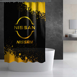 Шторка для душа Nissan - gold gradient, цвет: 3D-принт — фото 2