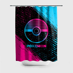 Шторка для душа Pokemon - neon gradient, цвет: 3D-принт