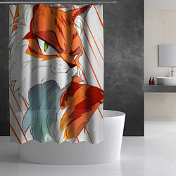 Шторка для душа Рыжий хитрый мультяшный кот, цвет: 3D-принт — фото 2