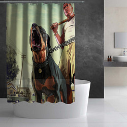 Шторка для душа Собака из GTA, цвет: 3D-принт — фото 2