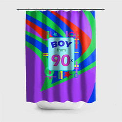 Шторка для душа Мальчик из 90-х, цвет: 3D-принт