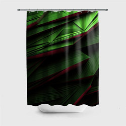 Шторка для душа Зеленые абстрактные полосы, цвет: 3D-принт