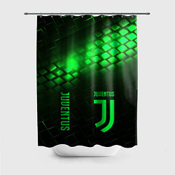 Шторка для душа Juventus green logo neon, цвет: 3D-принт