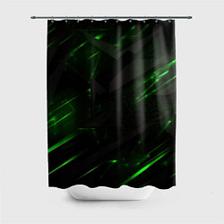 Шторка для душа Dark black green abstract, цвет: 3D-принт