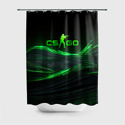 Шторка для душа CSGO neon green logo, цвет: 3D-принт