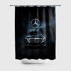 Шторка для душа Mercedes Benz black, цвет: 3D-принт