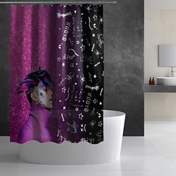 Шторка для душа Лил Пип тату фиолетовый, цвет: 3D-принт — фото 2