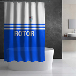 Шторка для душа ФК Ротор - синии линии, цвет: 3D-принт — фото 2