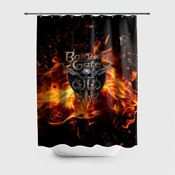 Шторка для душа Baldurs Gate 3 fire logo, цвет: 3D-принт
