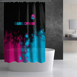 Шторка для душа Gears of War - neon gradient: символ сверху, цвет: 3D-принт — фото 2