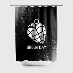 Шторка для душа Green Day glitch на темном фоне, цвет: 3D-принт
