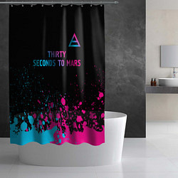 Шторка для душа Thirty Seconds to Mars - neon gradient: символ све, цвет: 3D-принт — фото 2