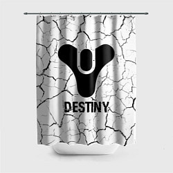 Шторка для душа Destiny glitch на светлом фоне, цвет: 3D-принт