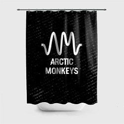 Шторка для душа Arctic Monkeys glitch на темном фоне, цвет: 3D-принт