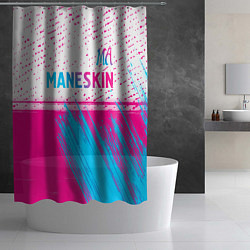 Шторка для душа Maneskin neon gradient style: символ сверху, цвет: 3D-принт — фото 2