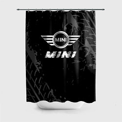 Шторка для ванной Mini speed на темном фоне со следами шин
