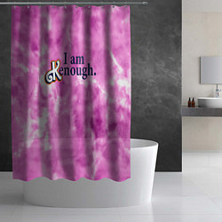 Шторка для душа I am kenough - розовый тай-дай, цвет: 3D-принт — фото 2