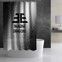 Шторка для душа Imagine Dragons glitch на светлом фоне, цвет: 3D-принт — фото 2