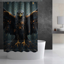 Шторка для душа Орёл с расправленными крыльями, цвет: 3D-принт — фото 2