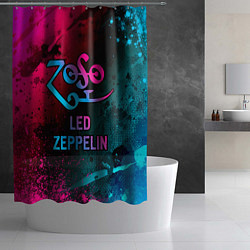 Шторка для душа Led Zeppelin - neon gradient, цвет: 3D-принт — фото 2