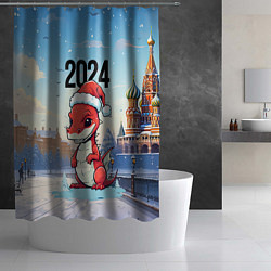 Шторка для душа Новогодний дракон 2024, цвет: 3D-принт — фото 2