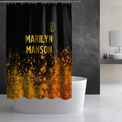 Шторка для душа Marilyn Manson - gold gradient посередине, цвет: 3D-принт — фото 2