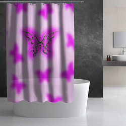 Шторка для душа Y2K purple butterfly, цвет: 3D-принт — фото 2