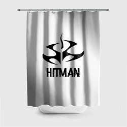 Шторка для душа Hitman glitch на светлом фоне, цвет: 3D-принт