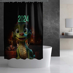 Шторка для душа 2024 символ года, цвет: 3D-принт — фото 2